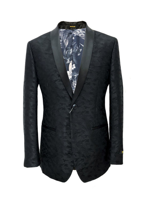 Black Jacquard Brocade Dinner Jacket-0