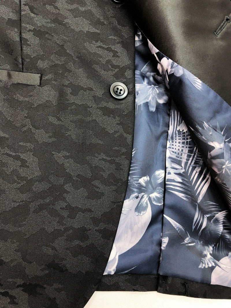 Black Jacquard Brocade Dinner Jacket-2