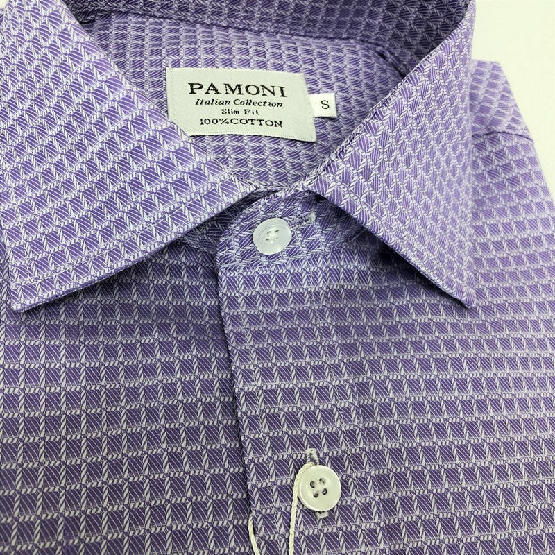 Lilac Twill Check Pure Cotton Shirt-1