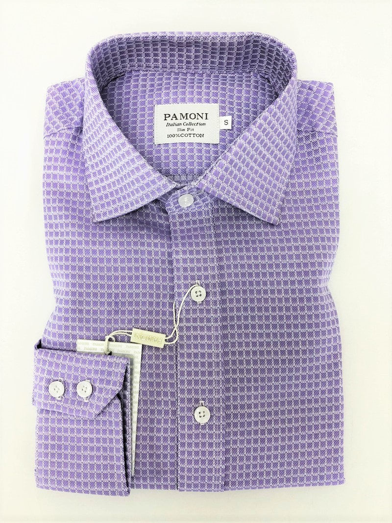 Lilac Twill Check Pure Cotton Shirt-0