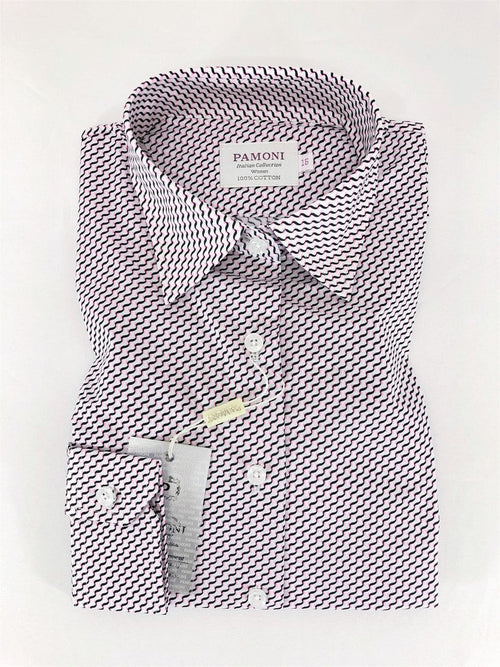 Black/Pink Chevron Embroidery Shirt-0