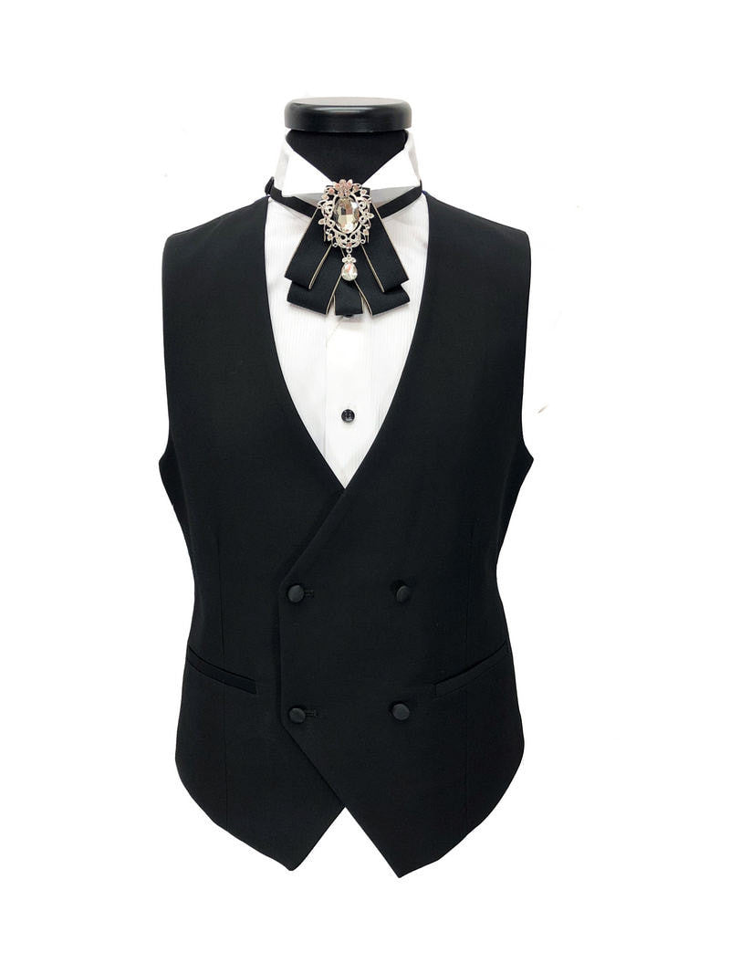 Black 3-piece Tuxedo With Satin Shawl Lapel-3