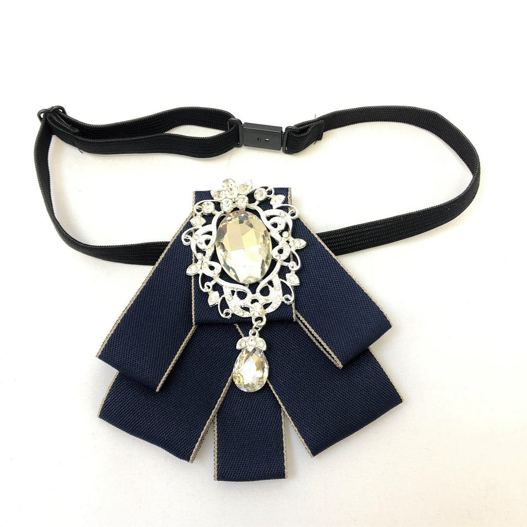 Rhinestone Crystal Ribbon Bow Tie-1