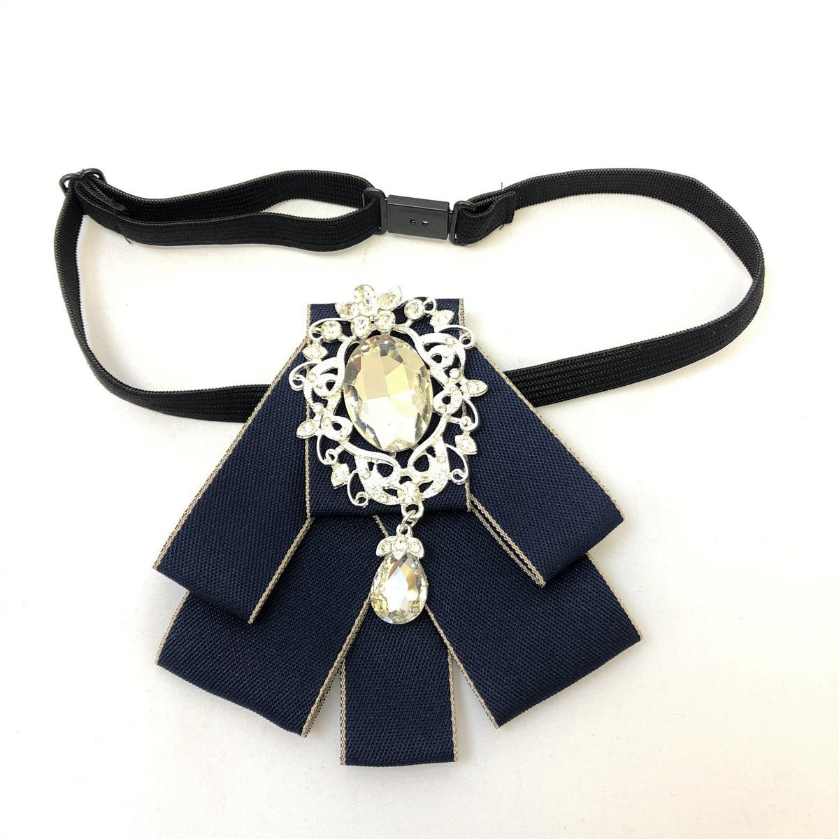 Rhinestone Crystal Ribbon Bow Tie-1