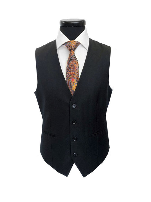 Black Herringbone 2 Button 3-piece Suit-1