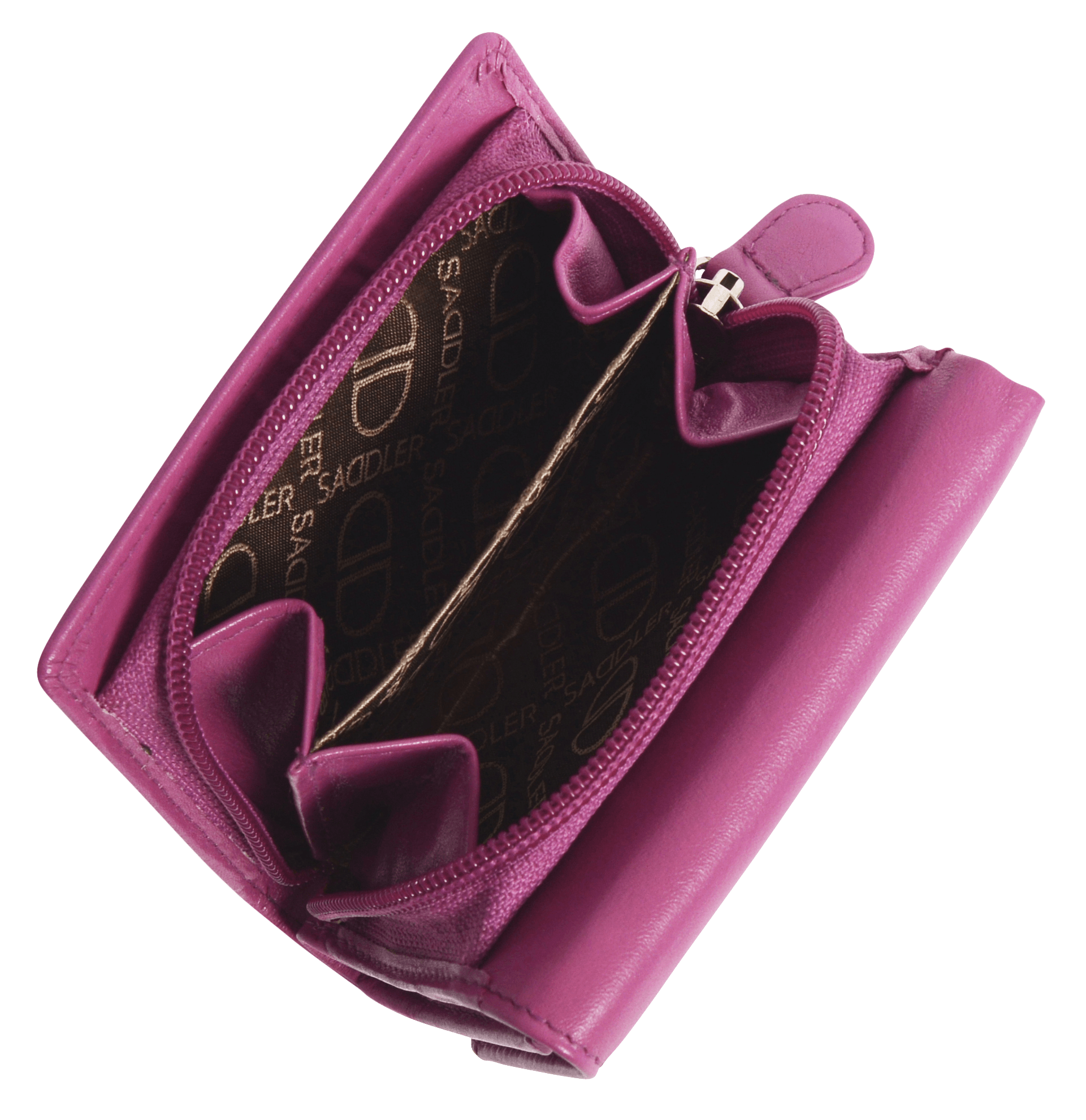 SADDLER CARLA Handmade Leather Compact Trifold Purse – RFID Protected | 5 Card Slots, ID Window & Zipped Coin Pocket | Gift Boxed
