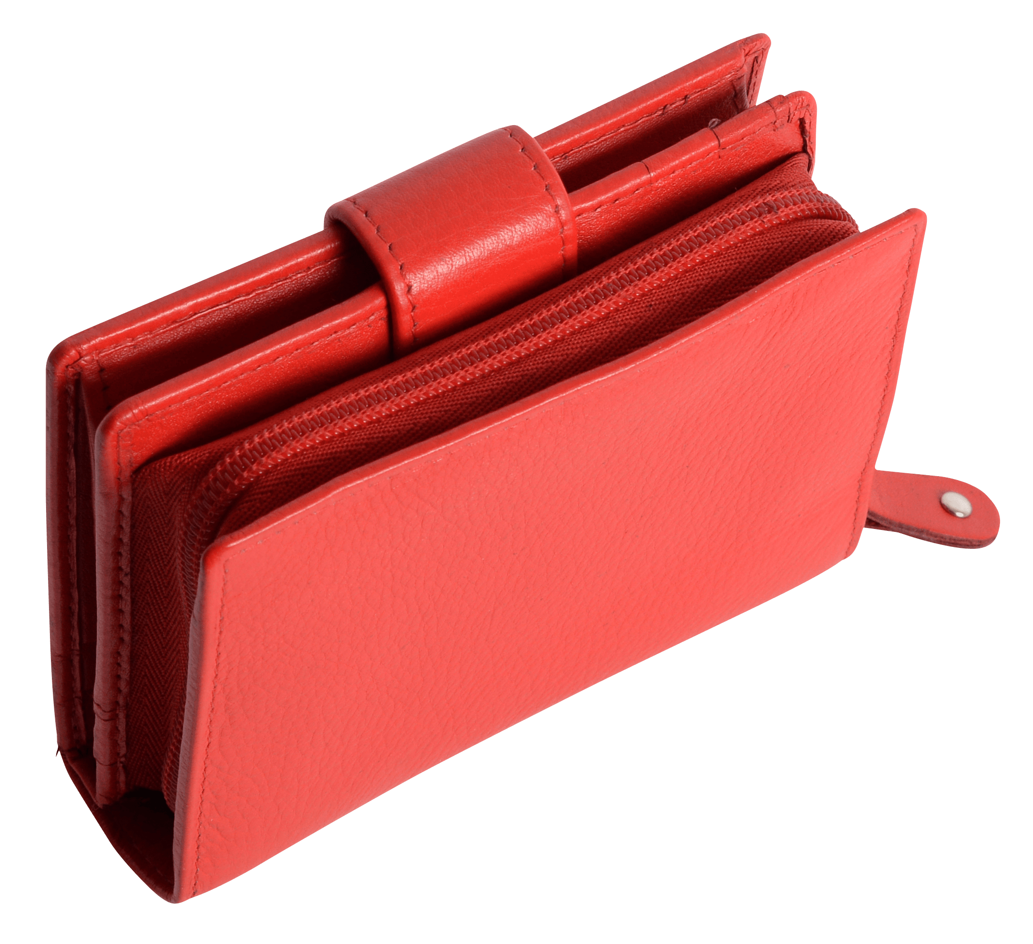SADDLER EMILY Handmade Leather Mid-Size Wallet – RFID Protected | 10 Card Slots, Secure Tab Closure & Zipped Coin Pocket | Gift Boxed