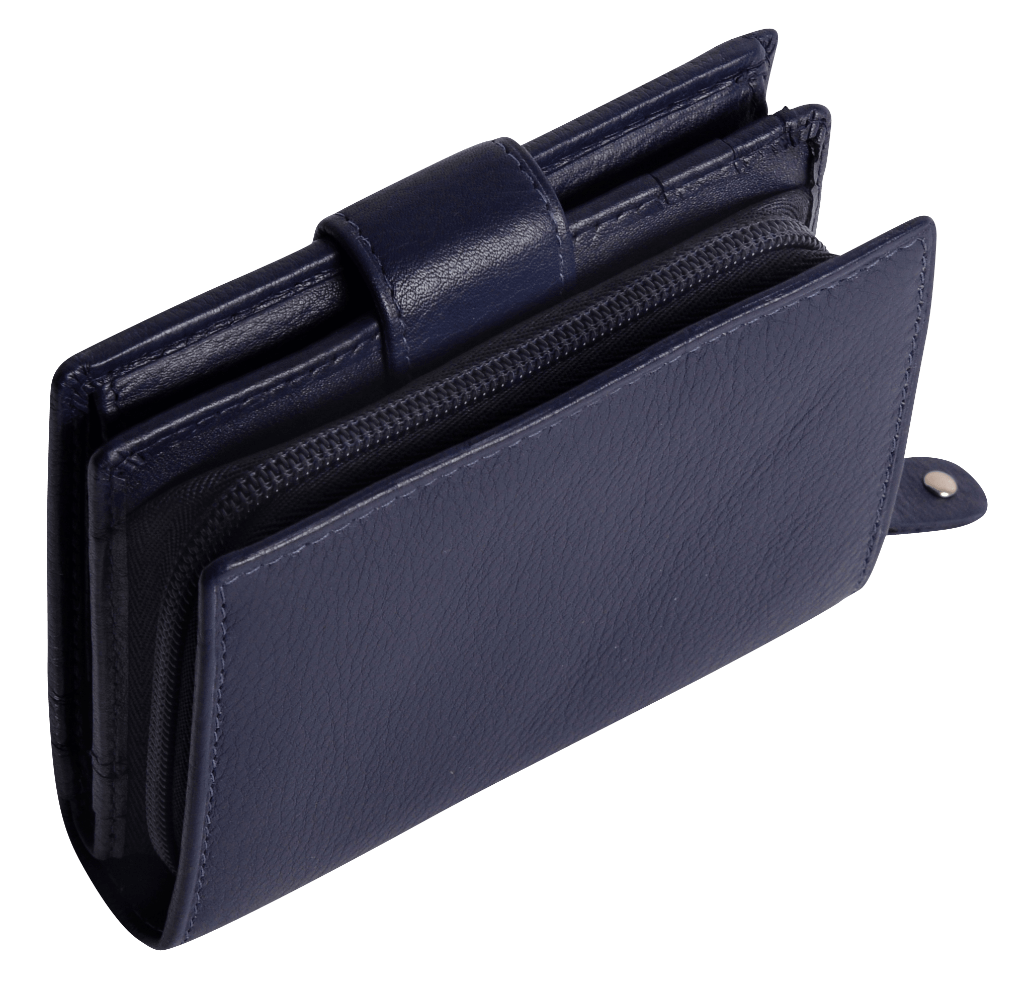 SADDLER EMILY Handmade Leather Mid-Size Wallet – RFID Protected | 10 Card Slots, Secure Tab Closure & Zipped Coin Pocket | Gift Boxed