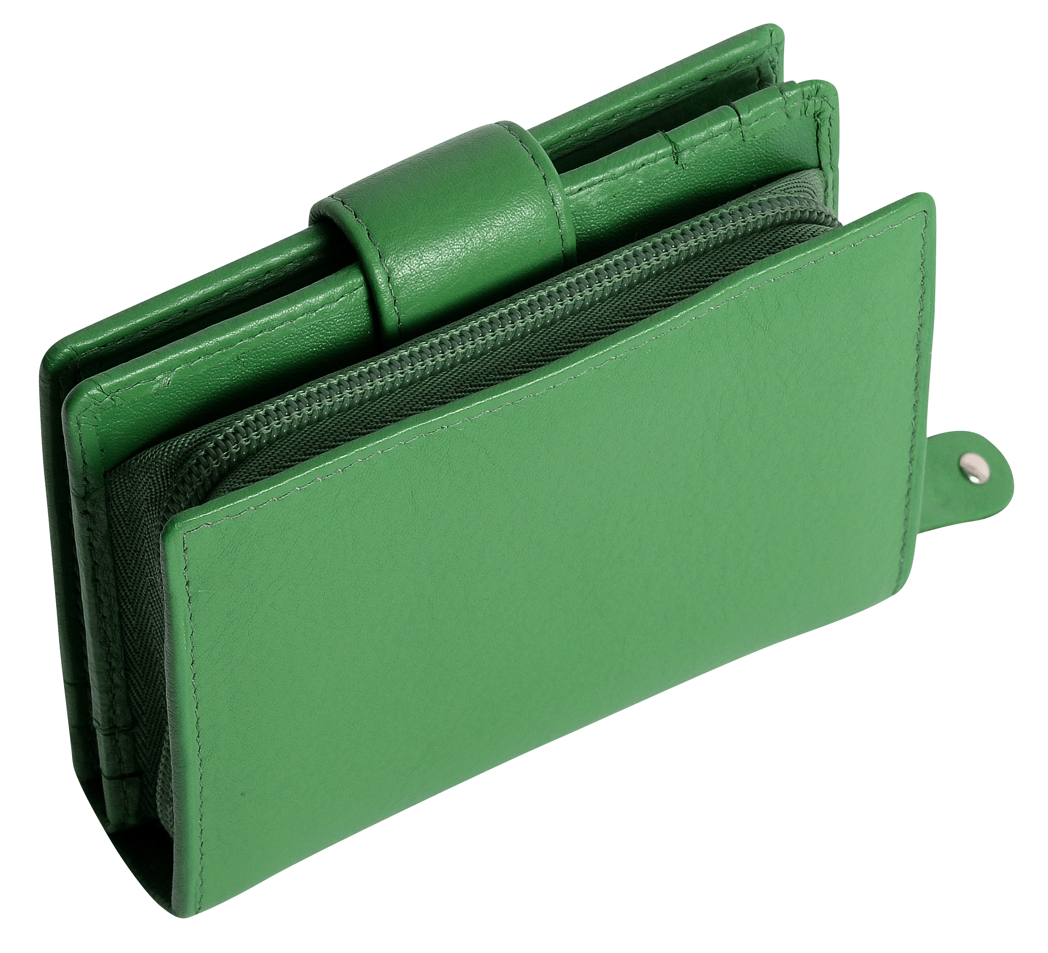 SADDLER EMILY Handmade Leather Mid-Size Wallet – RFID Protected | 10 Card Slots, Secure Tab Closure & Zipped Coin Pocket | Gift Boxed