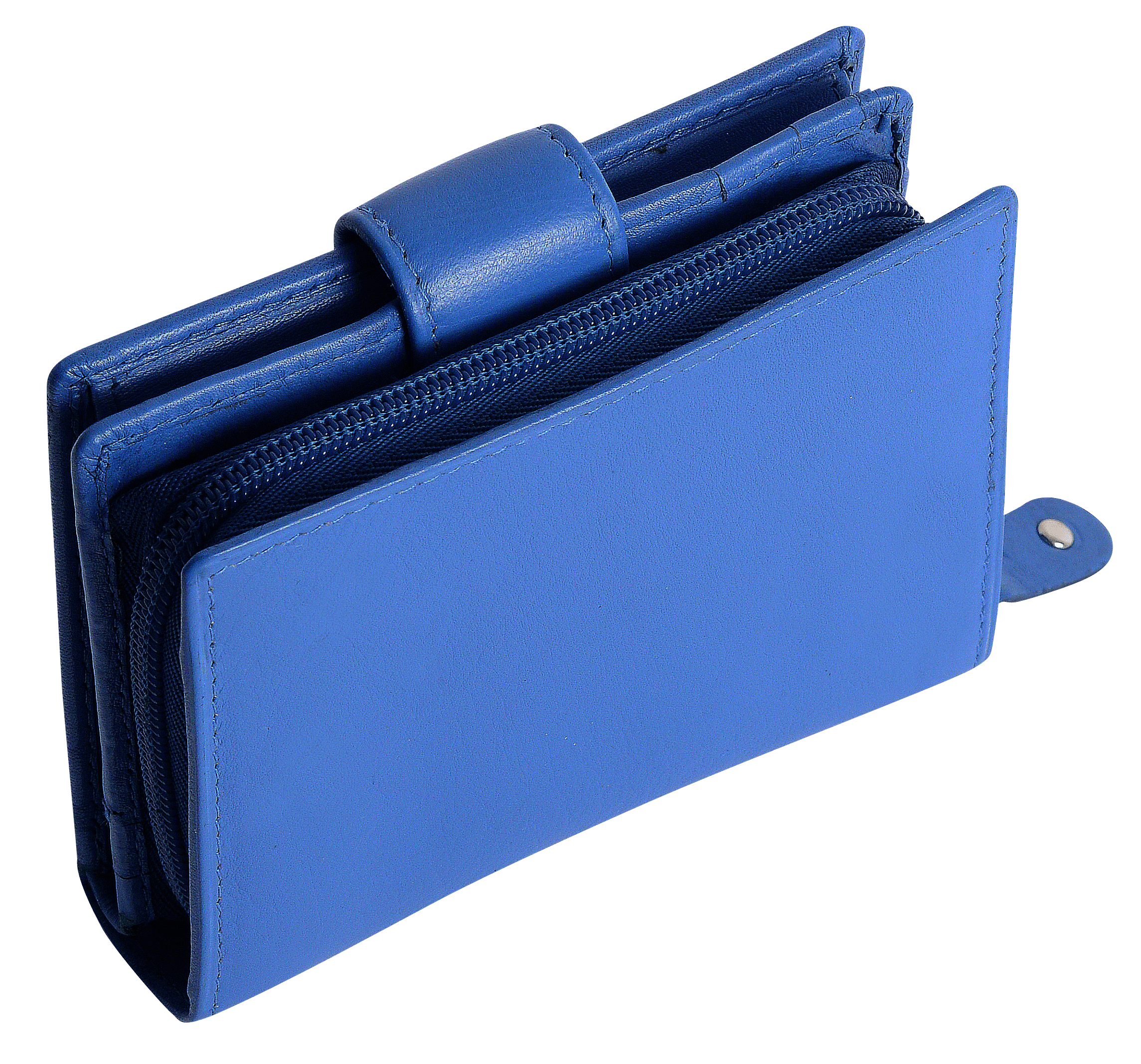 SADDLER EMILY Handmade Leather Mid-Size Wallet – RFID Protected | 10 Card Slots, Secure Tab Closure & Zipped Coin Pocket | Gift Boxed