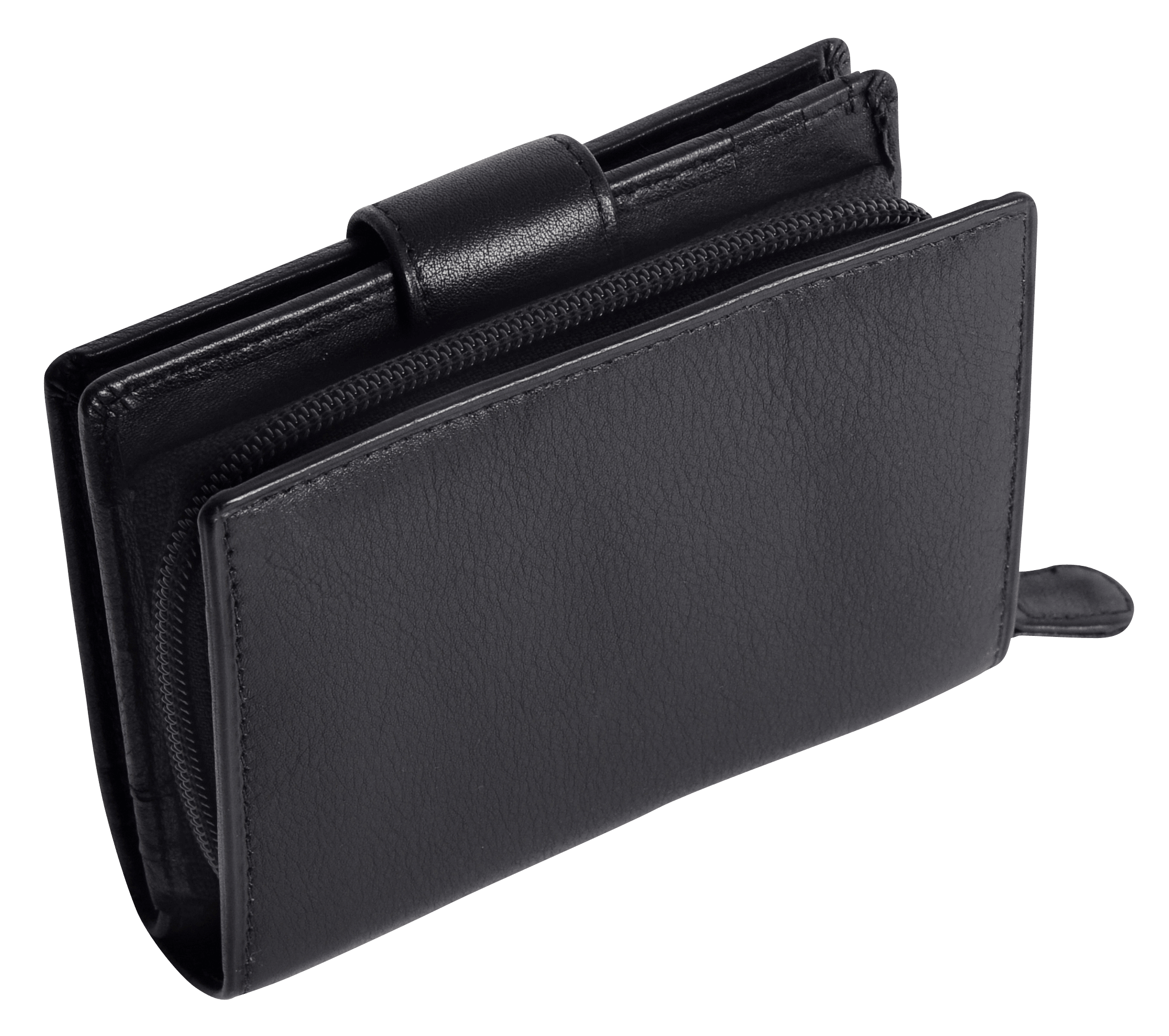 SADDLER EMILY Handmade Leather Mid-Size Wallet – RFID Protected | 10 Card Slots, Secure Tab Closure & Zipped Coin Pocket | Gift Boxed