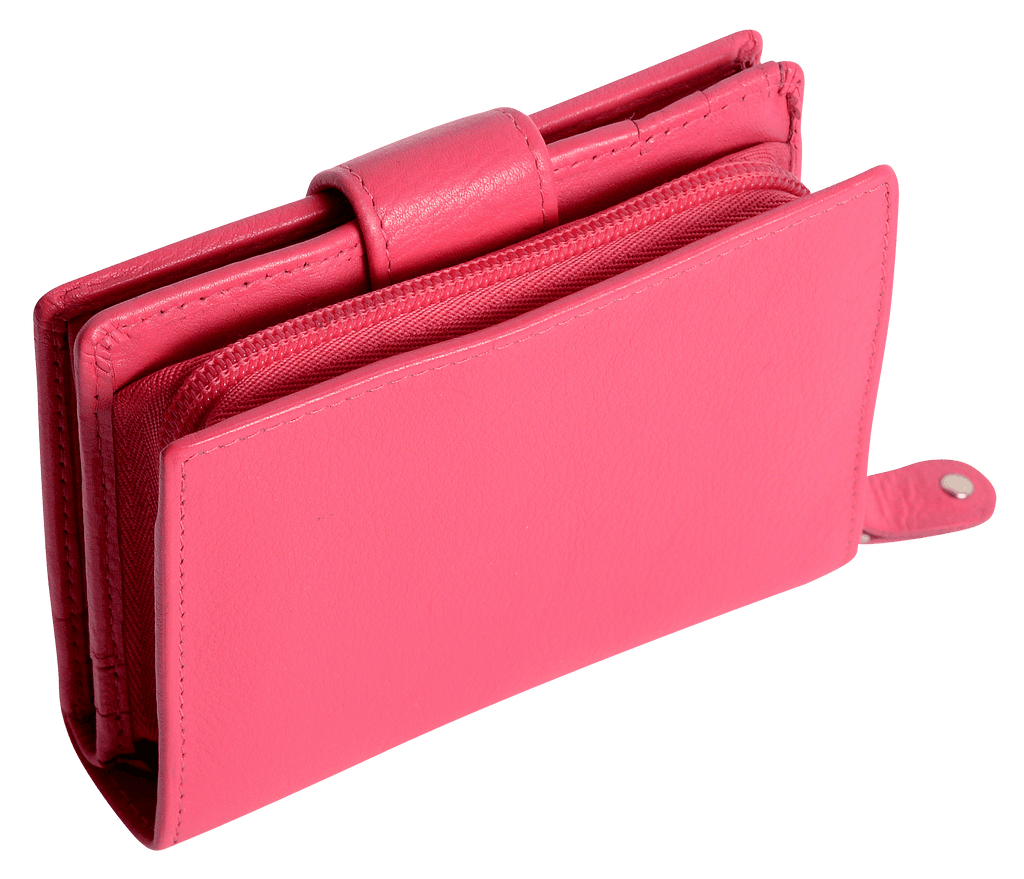 SADDLER EMILY Handmade Leather Mid-Size Wallet – RFID Protected | 10 Card Slots, Secure Tab Closure & Zipped Coin Pocket | Gift Boxed