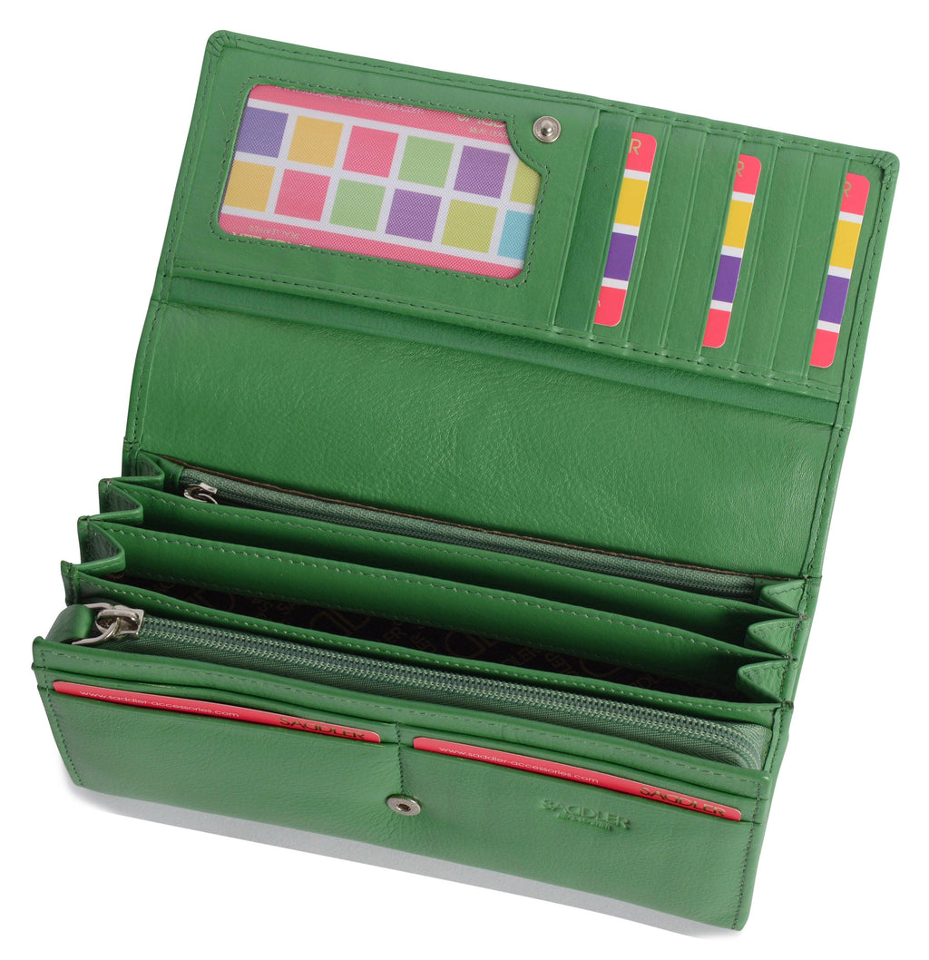 Large Leather Multi-Section Purse "Grace" – Handmade by Saddler | RFID Protected & Gift Boxed