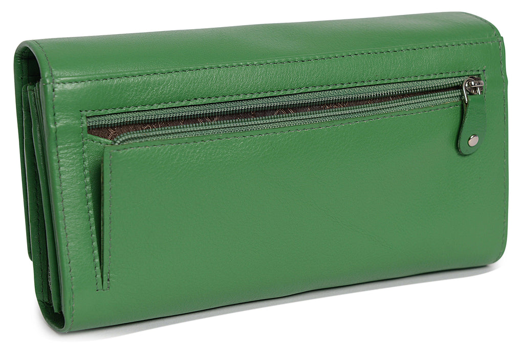 Large Leather Multi-Section Purse "Grace" – Handmade by Saddler | RFID Protected & Gift Boxed