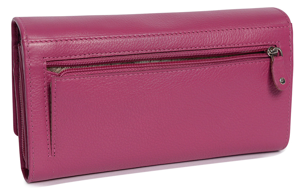 Large Leather Multi-Section Purse "Grace" – Handmade by Saddler | RFID Protected & Gift Boxed