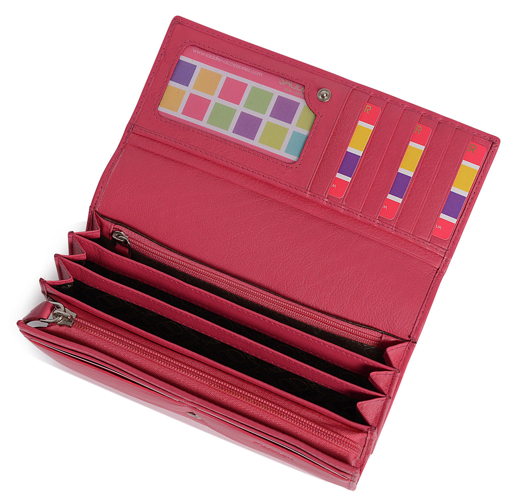 Large Leather Multi-Section Purse "Grace" – Handmade by Saddler | RFID Protected & Gift Boxed