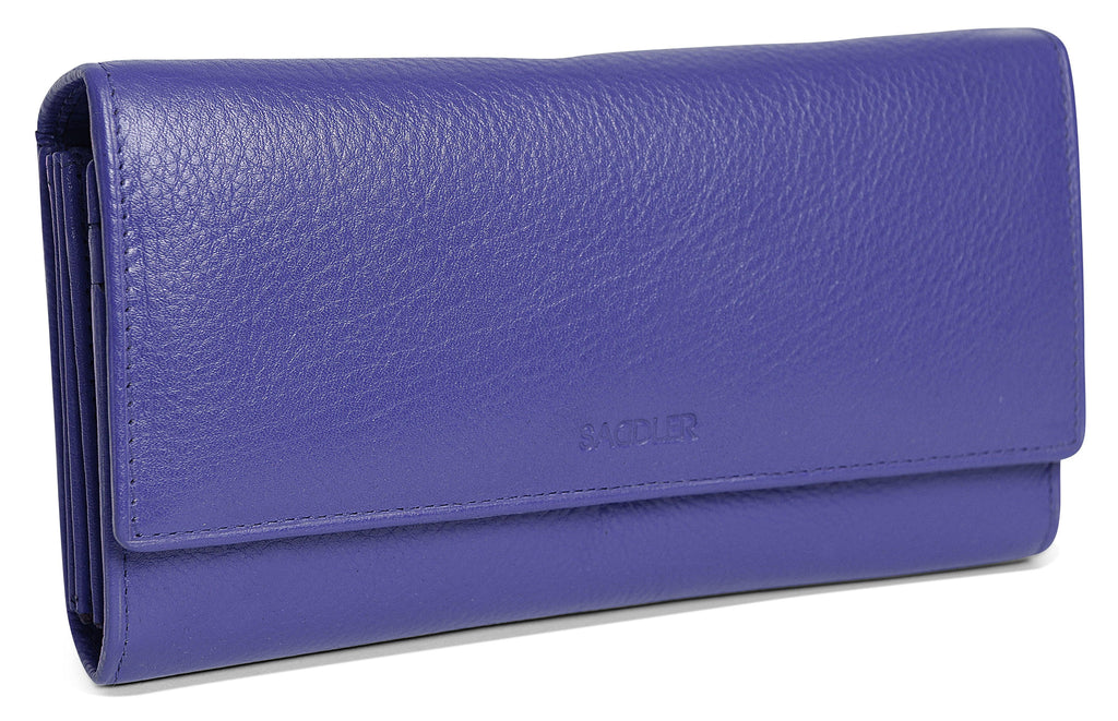Large Leather Multi-Section Purse "Grace" – Handmade by Saddler | RFID Protected & Gift Boxed