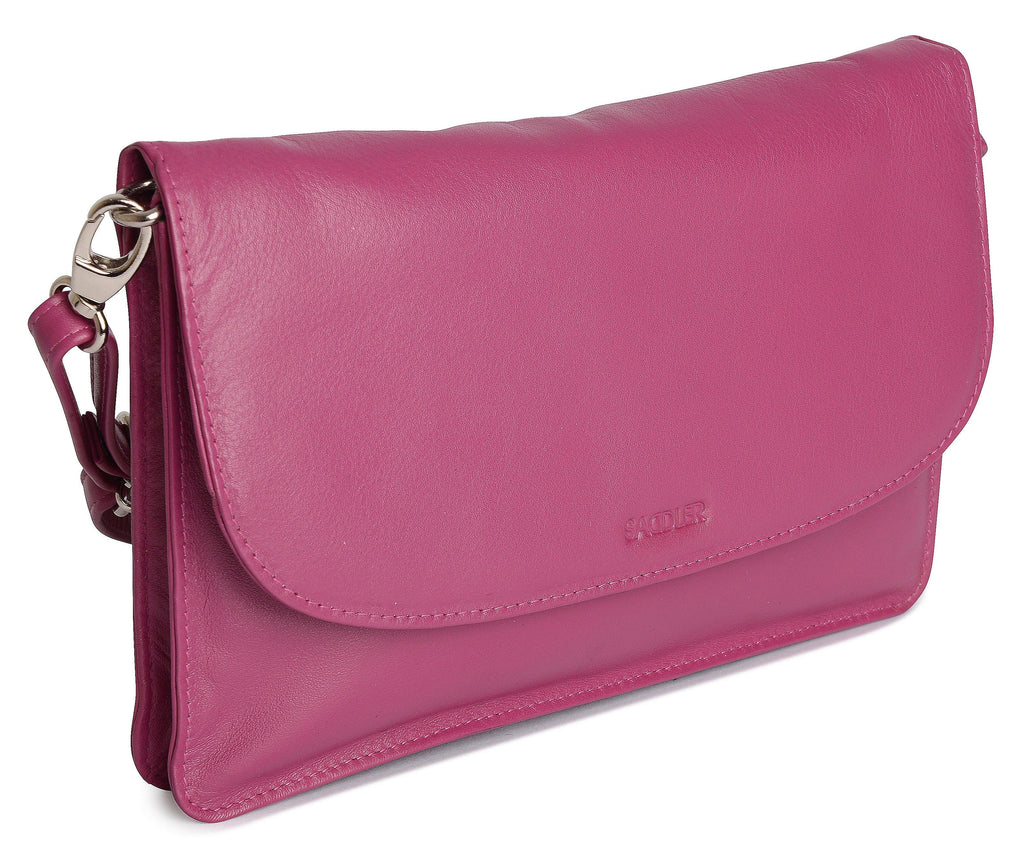 SADDLER Olivia 3-Section Leather Crossbody Bag & Clutch – Compact & Stylish - Gift Boxed