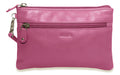 SADDLER SCARLETT Leather Zip Top Mini Clutch - Phone Holder with Detachable Wrist Strap - RFID Protected