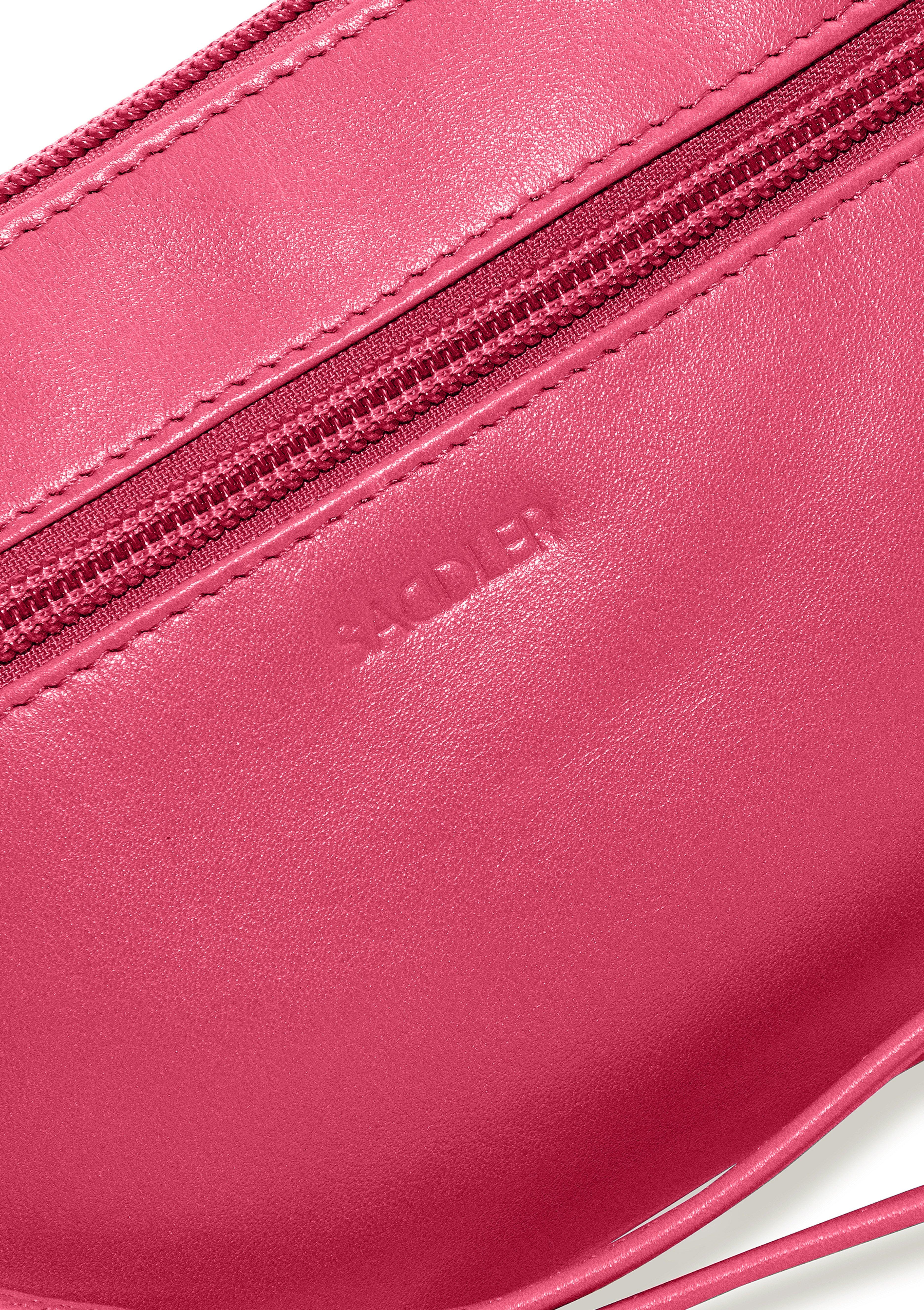 SADDLER SCARLETT Leather Zip Top Mini Clutch - Phone Holder with Detachable Wrist Strap - RFID Protected