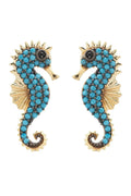 Seahorse Turquoise Earrings Gold