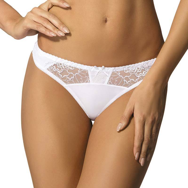 Semi Sheer Thong Panty Gorteks Pamela White-4