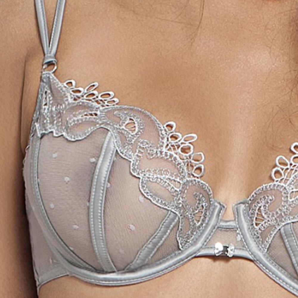 Sexy Sheer Polka Dot Demi Wired Bra Lisca Emotion-1