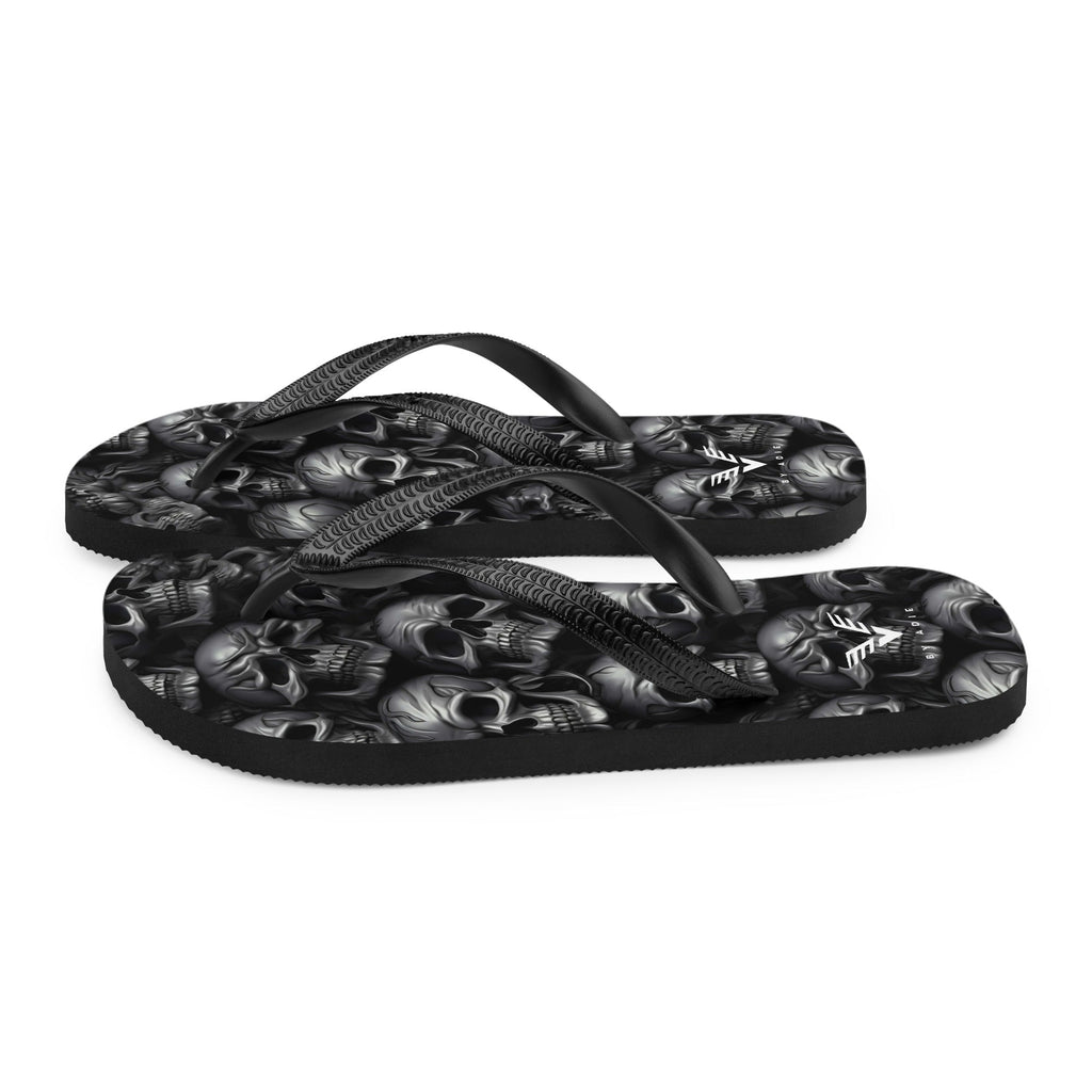 Shadow Requiem Skull Flip Flops