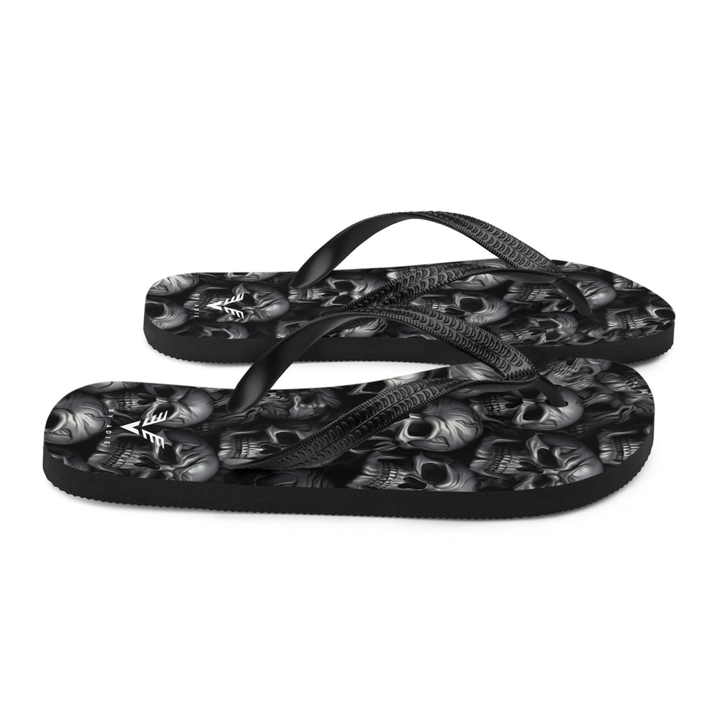 Shadow Requiem Skull Flip Flops