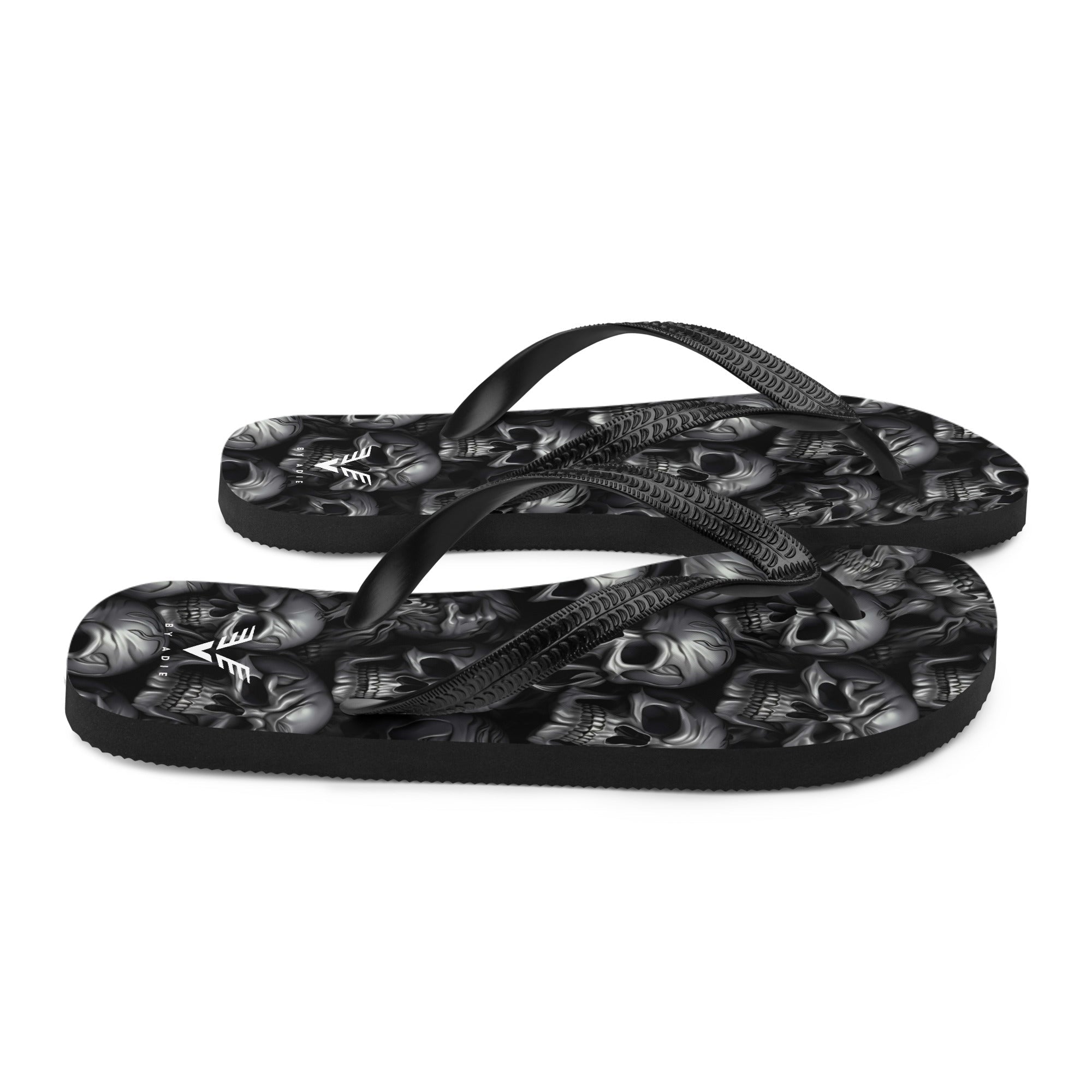 Shadow Requiem Skull Flip Flops