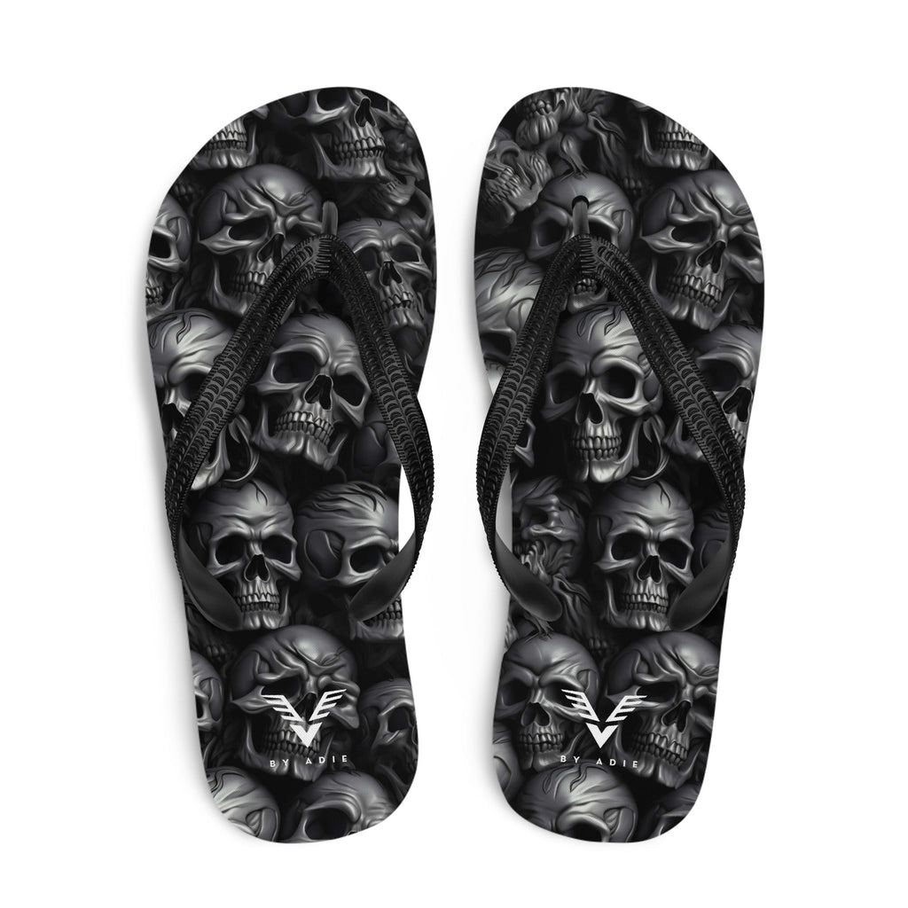 Shadow Requiem Skull Flip Flops