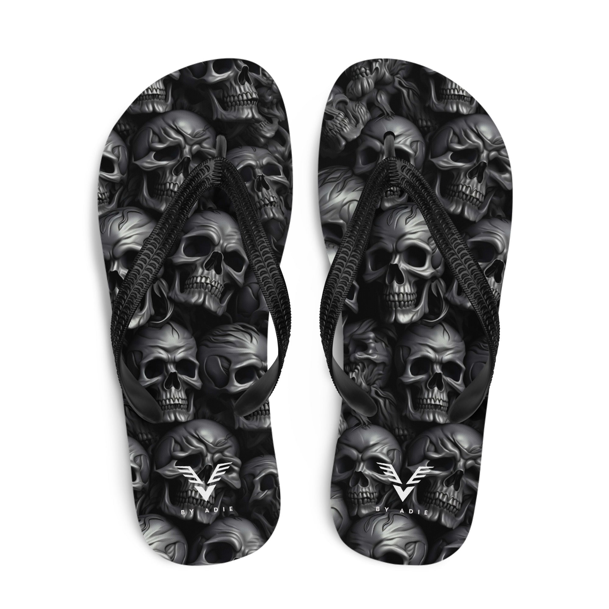 Shadow Requiem Skull Flip Flops