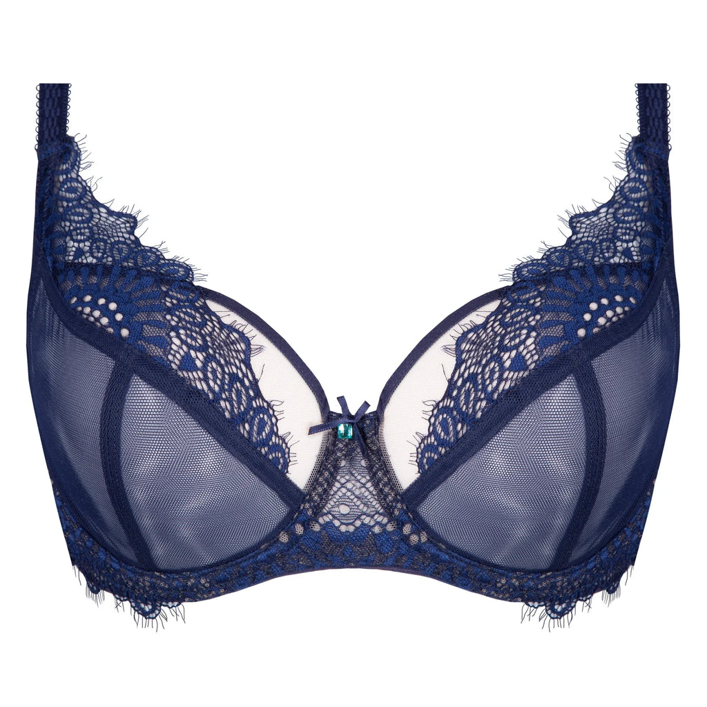 Sheer Lace Soft Cup Underwire Bra Sari-1