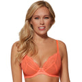 Sheer Lace Plunge Bra Gossard Superboost Neon Coral-0