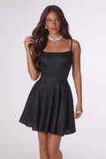 Sweetheart Sparkle A-Line Mini Dress - Square Neck Glitter Homecoming & Sweet 16 Party Gown-5
