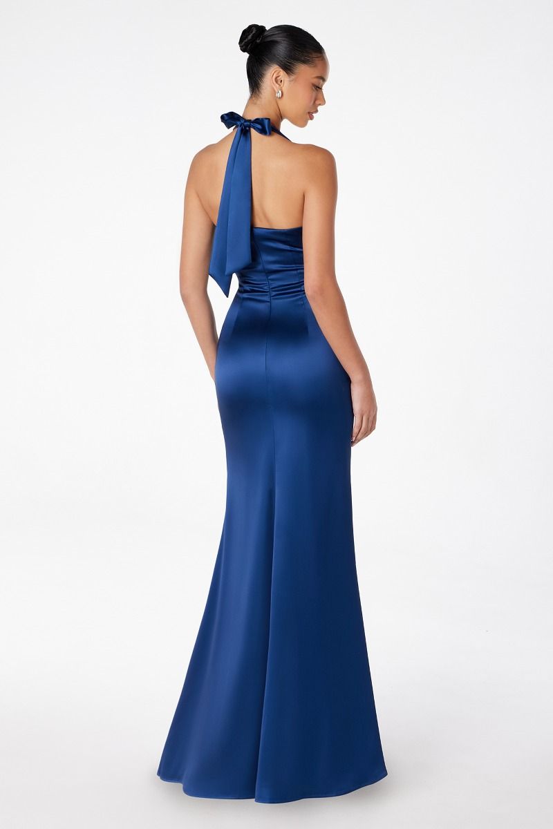 Halter V-neck mermaid dress-5