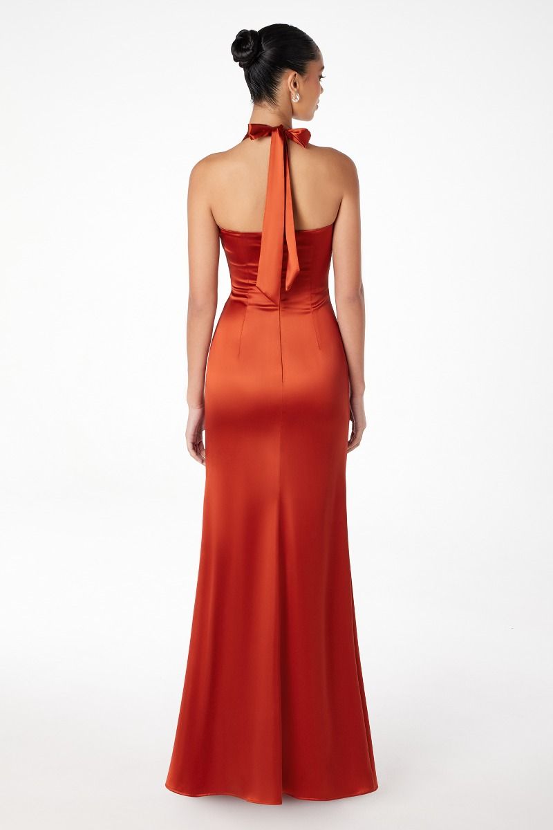 Halter V-neck mermaid dress-2