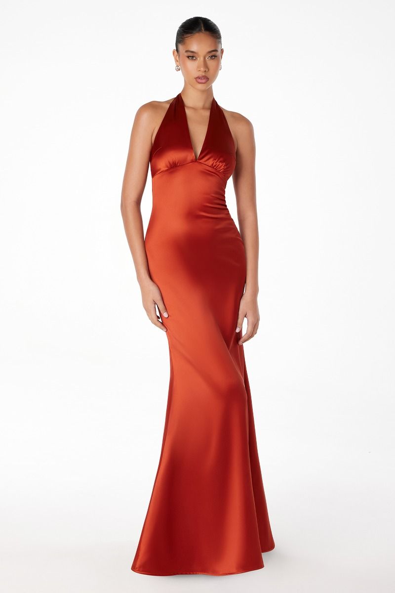 Halter V-neck mermaid dress-1