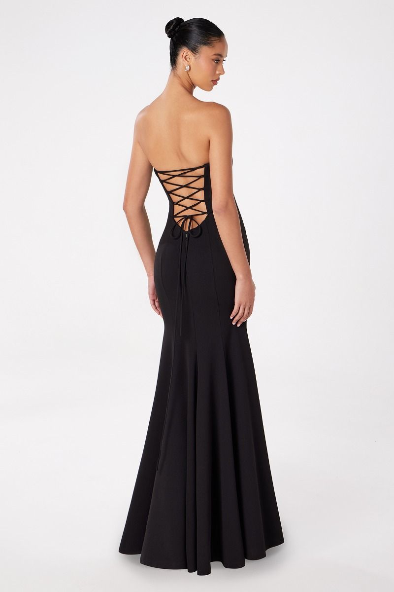 Strapless mermaid dress with corset back-2