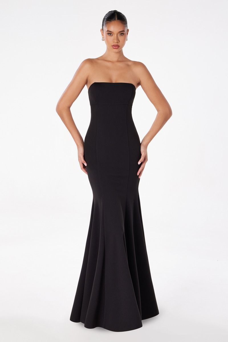 Strapless mermaid dress with corset back-0