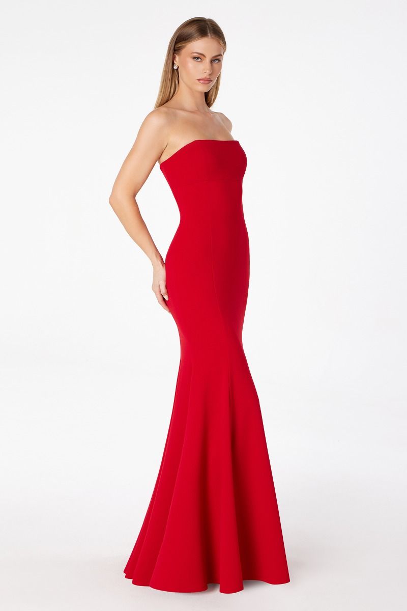 Strapless mermaid dress with corset back-4