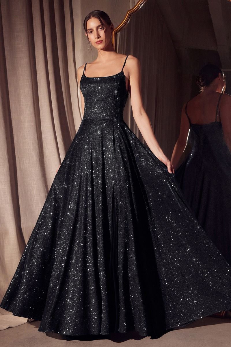 A-line dress with square neckline and thin straps-0