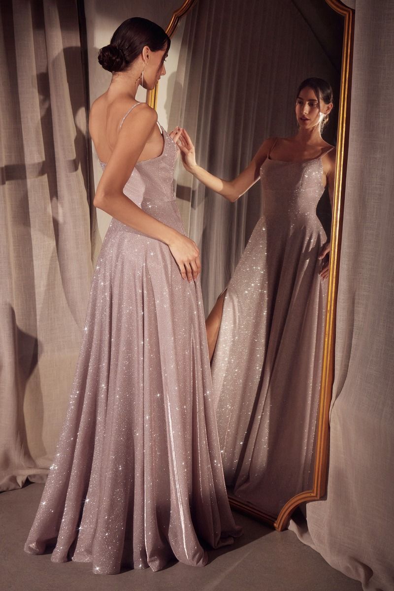 A-line dress with square neckline and thin straps-3