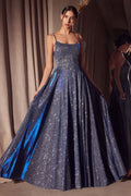 A-line dress with square neckline and thin straps-0