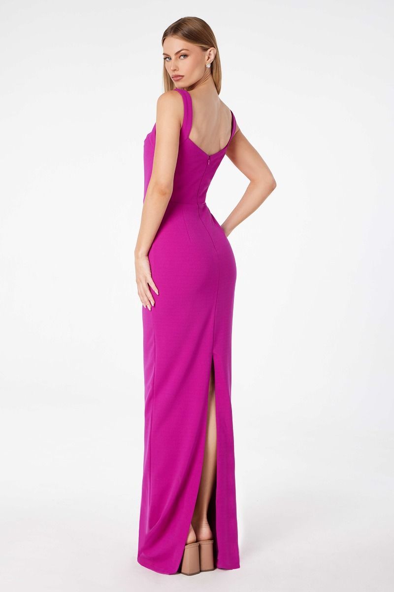 Mermaid dress with square neckline, straps and square back-3