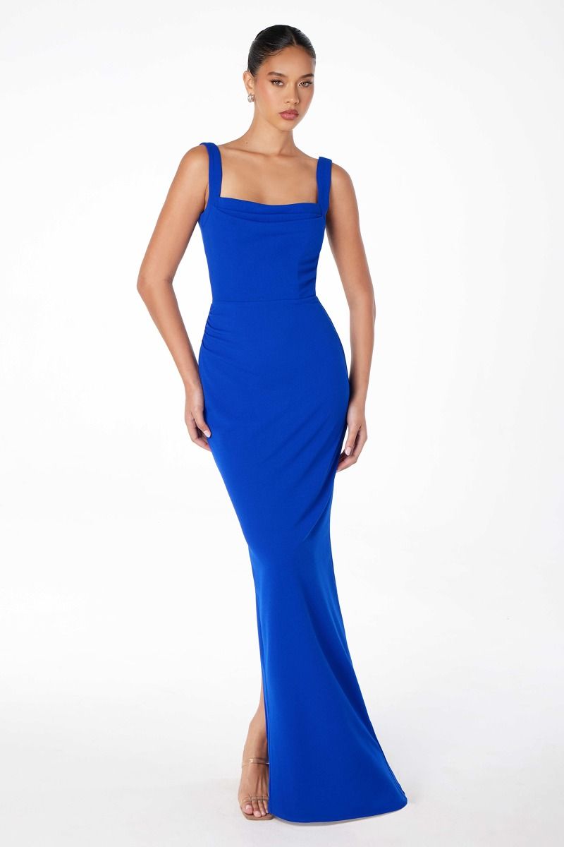 Mermaid dress with square neckline, straps and square back-1