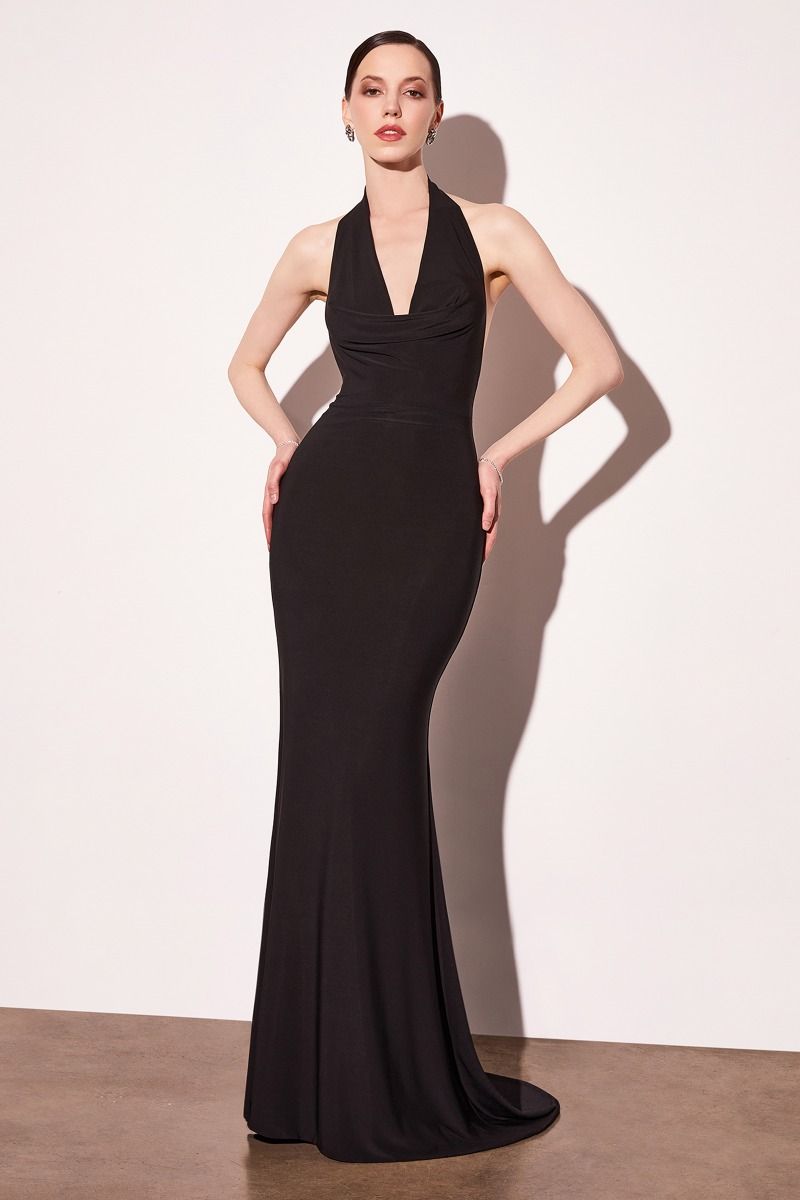 Halter V-neck mermaid dress-1