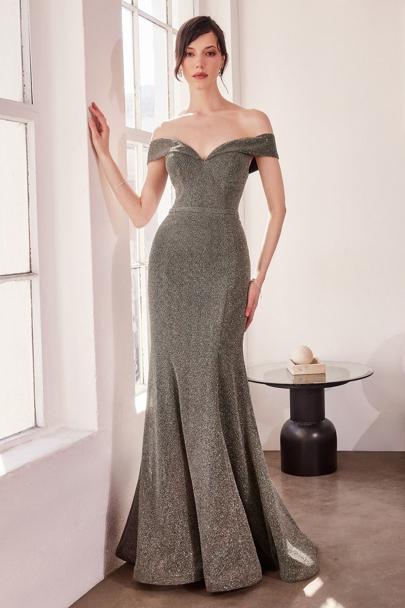 Sparkly Mermaid Dress With Sweetheart Neckline And Off-The-Shoulders-4