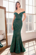 Sparkly Mermaid Dress With Sweetheart Neckline And Off-The-Shoulders-0