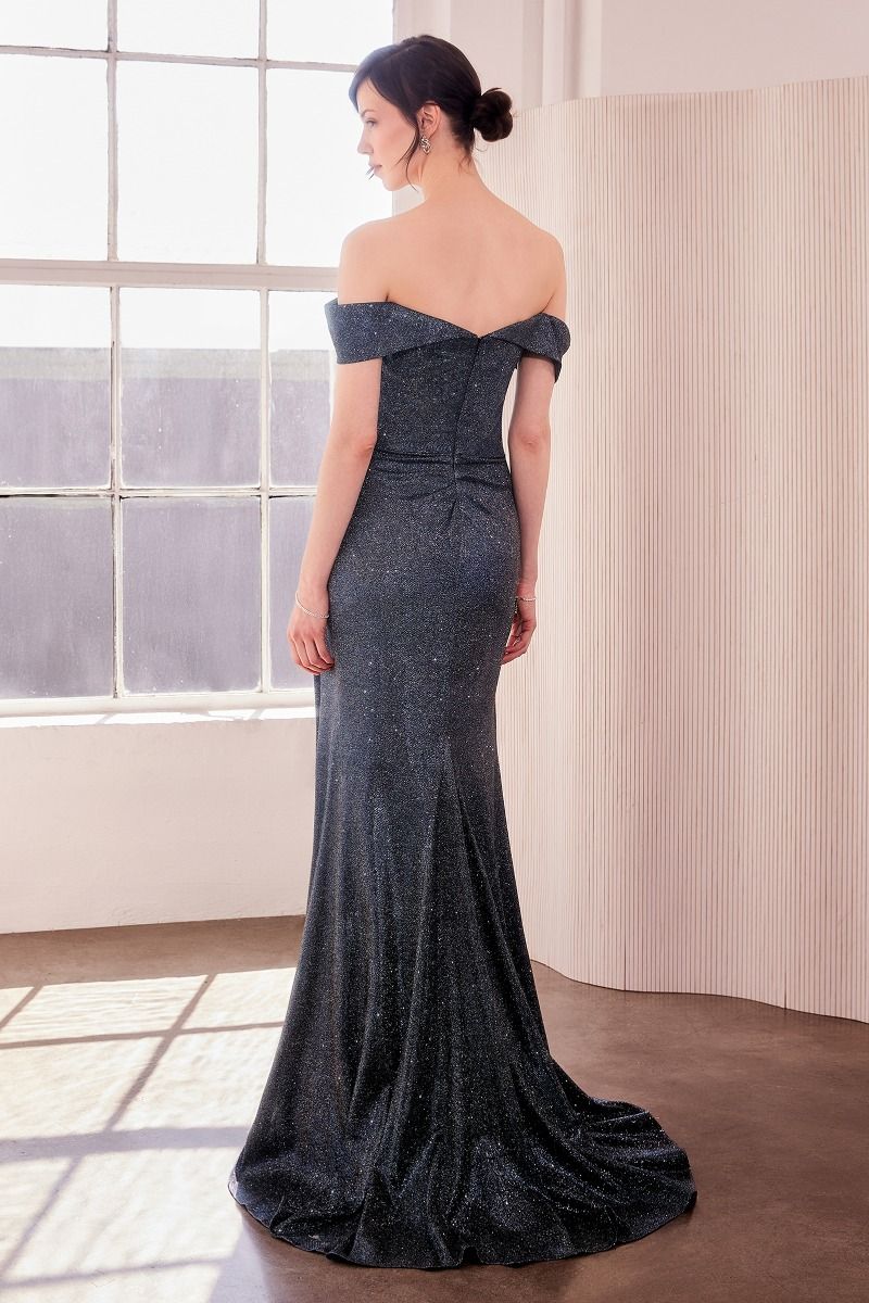 Shiny Off Shoulder Bodycon Dress-4
